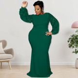 plus size long sleeve sequin dress