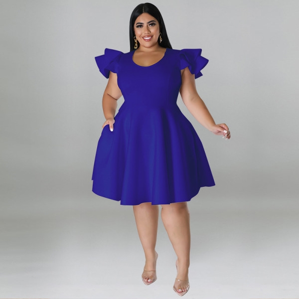Plus Size Women's Multicolor Swing Dress Dress