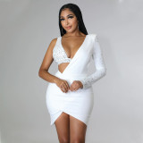 Fashion Sexy Skinny Hot Diamond One Shoulder Dress