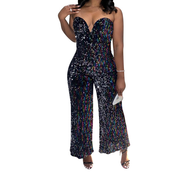 Women's Sequin Jumpsuit Jumpsuit Jumpsuit Sleeveless Sexy Dress