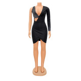 Fashion Sexy Skinny Hot Diamond One Shoulder Dress
