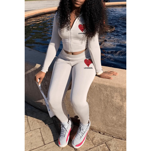 Fashion Athleisure Printed Two Piece Suit