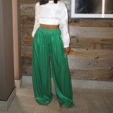Fashion casual bronzing wide leg pants women's trousers