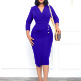 Slim Fit Professional Dress Amazon Suit Collar Button Dress