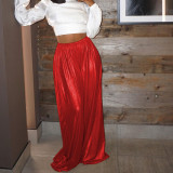 Fashion casual bronzing wide leg pants women's trousers