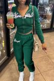 Women's Fashion Athleisure Printed Long Sleeve Two Piece