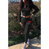 Fashion Athleisure Printed Two Piece Suit