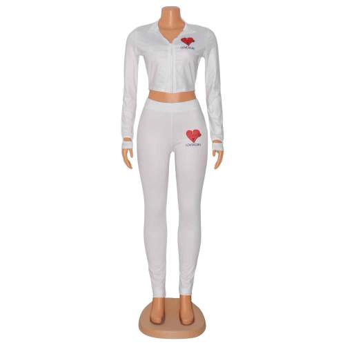 Fashion Athleisure Printed Two Piece Suit