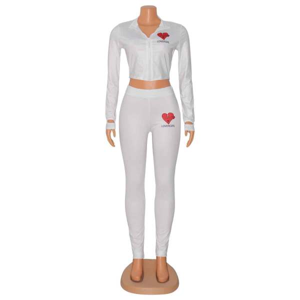 Fashion Athleisure Printed Two Piece Suit