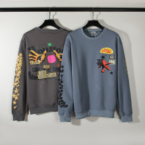 Travis Scott touring music festival American high street palm eye print men's and women's casual round neck sweater