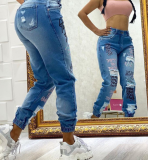 Women's new lettered jeans