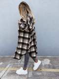 Fashion new style lengthened plaid shirt women's coat
