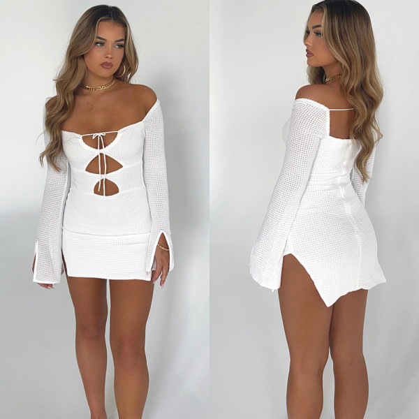 Lace up cut-out sexy nightclub short dress