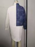 Patchwork Shirt Dress Fashion Denim Shirt Sexy Dress