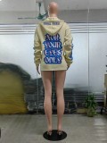 trendy graffiti print hoodie
