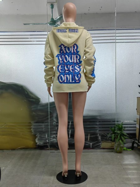 trendy graffiti print hoodie