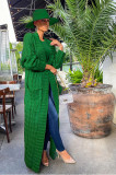 Loose Knit Cardigan Lazy Wind Pocket Long Twist Sweater Jacket