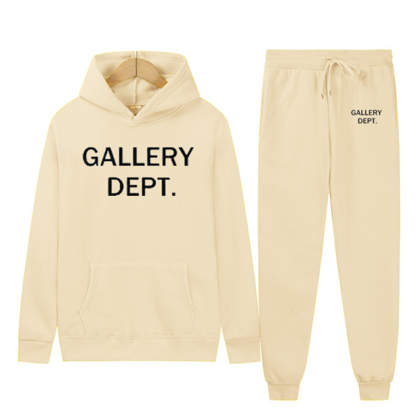 Alphabet print fleece suit unisex hooded trousers set