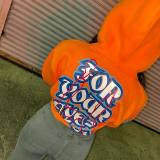 trendy graffiti print hoodie