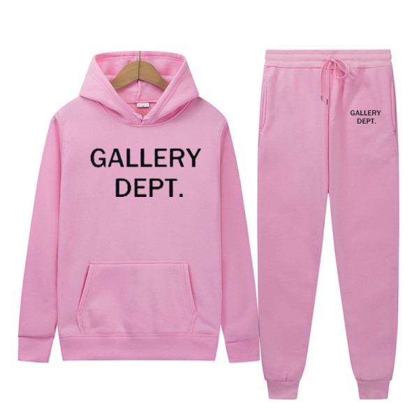 Alphabet print fleece suit unisex hooded trousers set