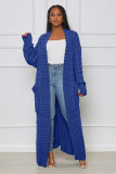 Loose Knit Cardigan Lazy Wind Pocket Long Twist Sweater Jacket