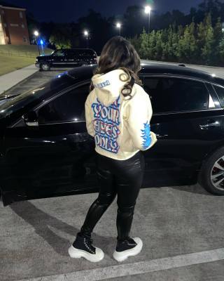 trendy graffiti print hoodie