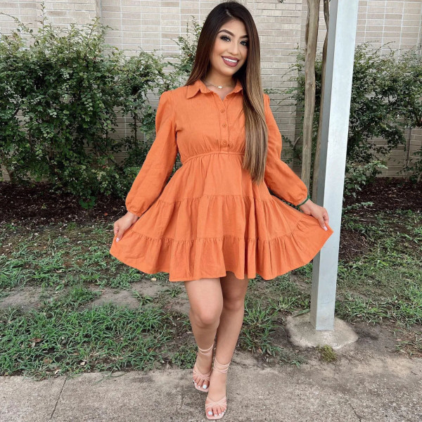 Urban Fashion Casual Two Tone Long Sleeve Dress