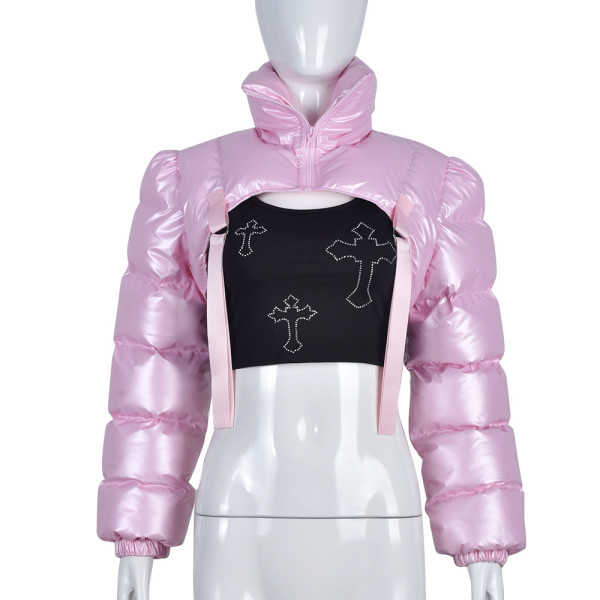 Autumn and winter cotton clothes long-sleeved zipper high-neck padded cotton women's clothing
