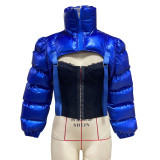 Autumn and winter cotton clothes long-sleeved zipper high-neck padded cotton women's clothing