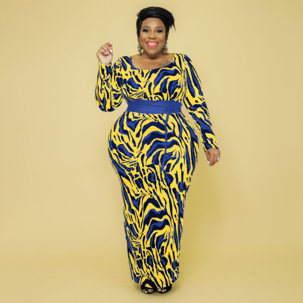 Leopard Print Slim Fashion Plus Size Women's Dress