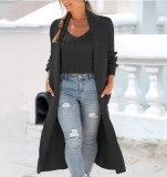 Two-piece knitted vest autumn and winter cardigan trench coat knitted suit