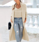 Two-piece knitted vest autumn and winter cardigan trench coat knitted suit