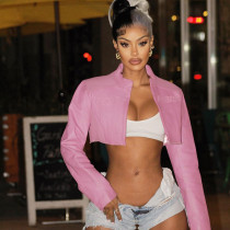 Sexy Hot Girl Motorcycle Style Pink Basic Jacket Baseball Jacket Jacket Top Fashion Women's Clothing Sexy Hot Girl Motorcycle Style Pink Basic Jacket Baseball Jacket Jacket Top Fashion Women's Clothing