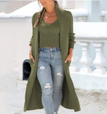Two-piece knitted vest autumn and winter cardigan trench coat knitted suit