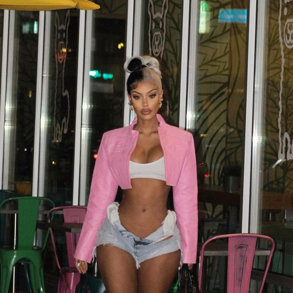 Sexy Hot Girl Motorcycle Style Pink Basic Jacket Baseball Jacket Jacket Top Fashion Women's Clothing