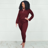 Solid color straps fashion casual loose plus size women's jumpsuit