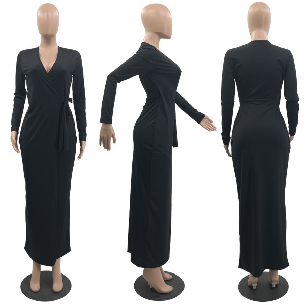 Lace Up Fashion Sexy Healthy Cloth Long Sleeve Dress