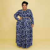 Printed Fashion Casual Suit Plus Size Women's Two Piece Set