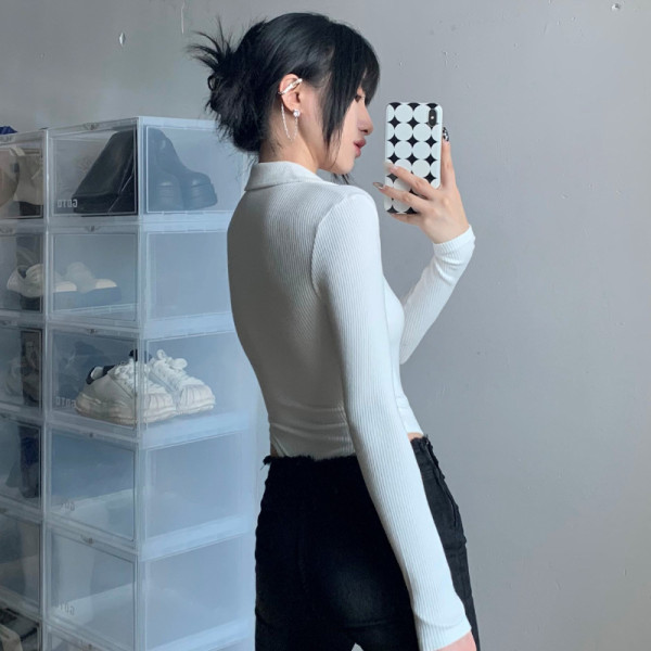 Bottoming Shirt Skinny Sexy Women's Long Sleeve V-Neck Bodysuit