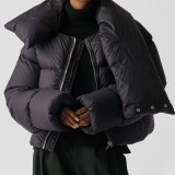 Thick snap collar jacket warm padded jacket bread jacket