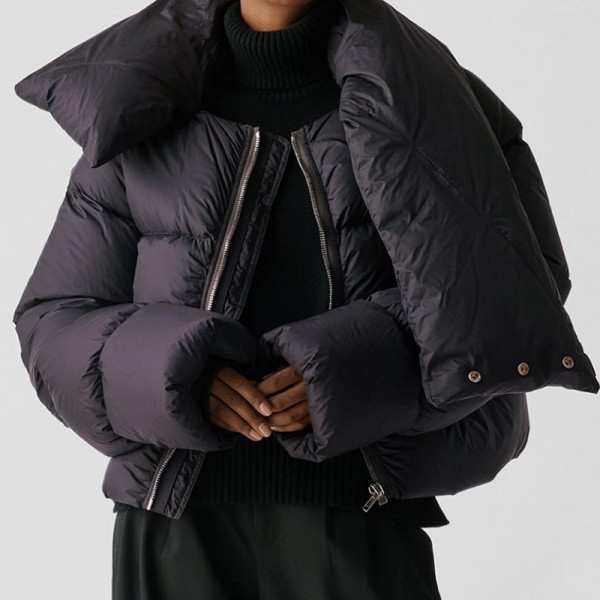 Thick snap collar jacket warm padded jacket bread jacket