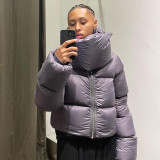 Thick snap collar jacket warm padded jacket bread jacket