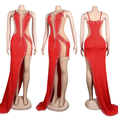 Sexy Perspective Hot Diamond Sling Dress Skirt