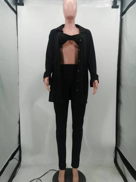 Wool pit bar shirt split casual suit (three piece set) TK6260