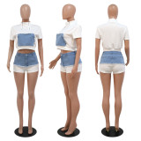 Fashion, casual, versatile, lazy, simple denim suit