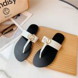 Casual and fashionable flat bottomed flip flops for women's shoes Fashion toe sandals