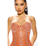 Sexy sling, hot drill, bubble bead nightclub party dress