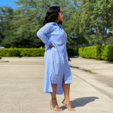 Shirt Dress Textured Shirt Large Women's Split Dress