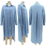 Shirt Dress Textured Shirt Large Women's Split Dress