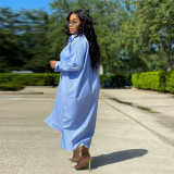 Shirt Dress Textured Shirt Large Women's Split Dress